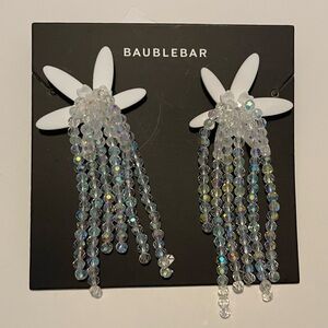 Baublebar beaded flower statement earrings - white